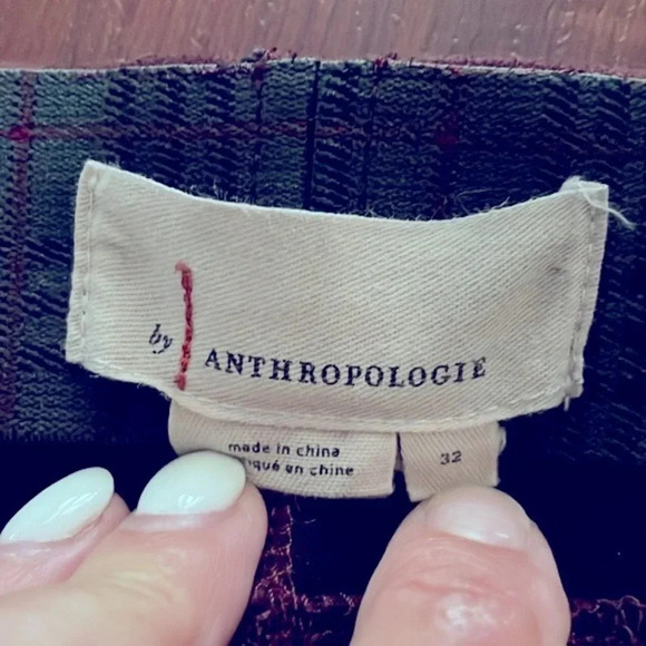 Anthropologie faux suede leggings Maroon Burgundy Ankle zip Size 32 Pull on - Picture 4 of 11